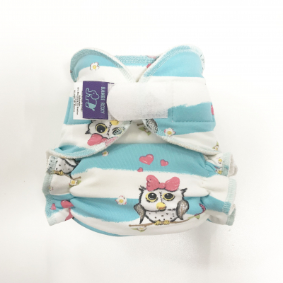 Cloth Bamboo Nappy One-size (Snap) - Owls in the garden 1-NOH-Z-033
