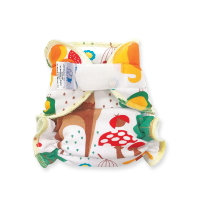 Cloth Bamboo Nappy One-size (velcro) - Forrest on White 1-NOH-Z-037