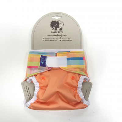One-Size Nappy Cover /Velcro/ - Puzzle on orange 1-PUL-Z-008