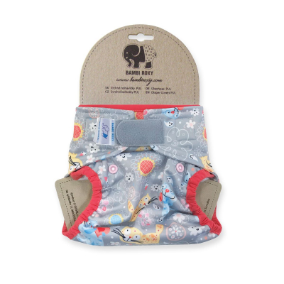 One-Size Nappy Cover /Velcro/ - Cats and Peach 1-PUL-Z-048