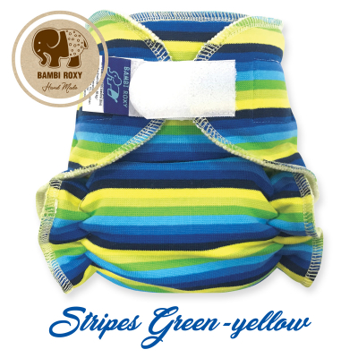 Cloth diaper 1-size - DARK green stripes BRZ13