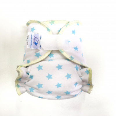 Cloth diaper 1-size - Stars on white BRZ35