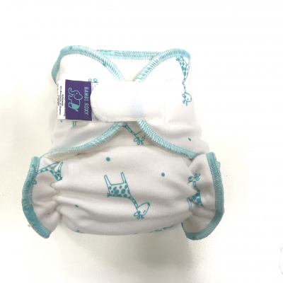 Cloth diaper 1-size - Giraffe blue BIO BRZ62