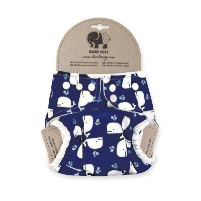 BAMBI-in Pocket Nappy- Whale on blue KAP7