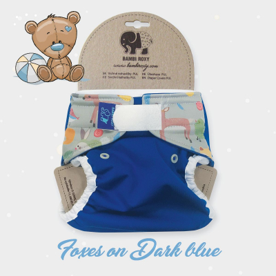 Newborn Cover - Foxes on Blue NB-PUL-012