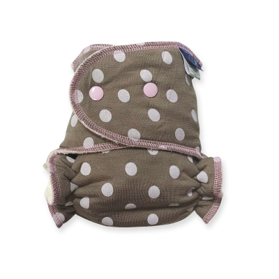 Night fitted nappy-hemp (Snap) - Bubles Pink NOC-P-019