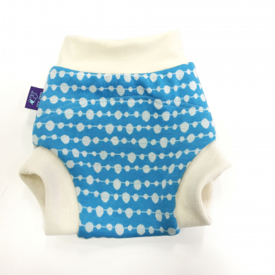 Wool Cover Nappy / Size M / - Bubles on turquise SHORT2