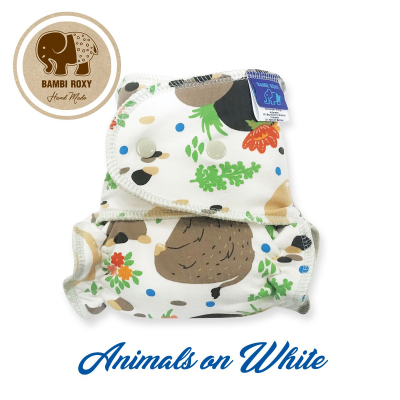 Cloth Bamboo Nappy One-Size (Snap) - Animals in the wood 1-BRP-P-008