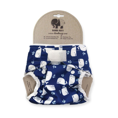 One-Size Nappy Cover /Velcro/ - Whale PULZnew052
