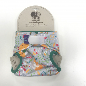 One-Size Nappy Cover /Velcro/ - Foxes and Green 1-PUL-Z-030