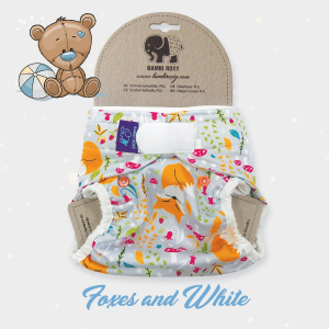 One Size Cover (velcro) - Foxes and White 1-PUL-Z-033