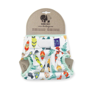 BAMBI-in Pocket Nappy (Velcro) - Letters and Turquise KAP-Z-042