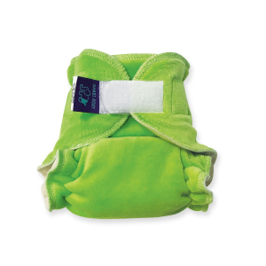 MAXI Cloth Nappy - DAY (Velcro) - Green on Velour MAXI-NOH-Z-NIGHT-082