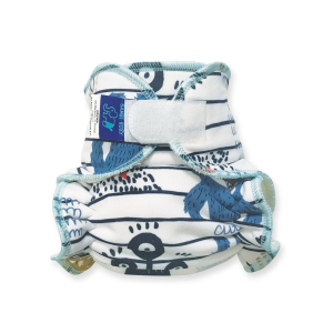 Night fitted nappy-hemp (Velcro) - Monsters on Blue NOC-P-105