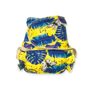 Cloth Bamboo Nappy One-size (Snap) - Letters on Yellow 1-NOH-P-072