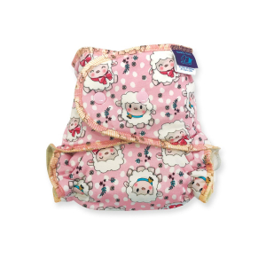 Cloth Bamboo Nappy One-size (Snap) - Sheep on Rosa 1-NOH-P-078